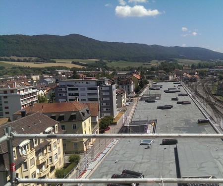 Vue depuis la tour sur le toit du 3ème niveau